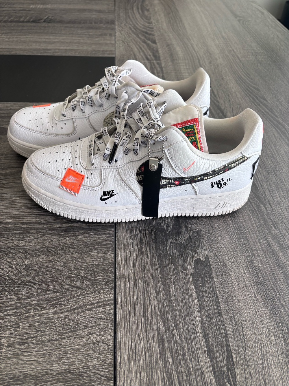Nike Air Force 1 ‘07 PRM Just Do It White Orange AR7719-100 Men’s Size 8.5